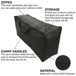 Woodside Garden Furniture Cushion Storage Bag Black Heavy Duty