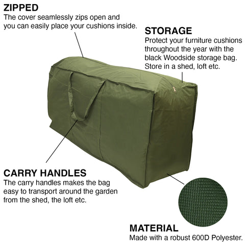 Woodside Heavy Duty Outdoor Garden Furniture Cushion Storage Bag Case