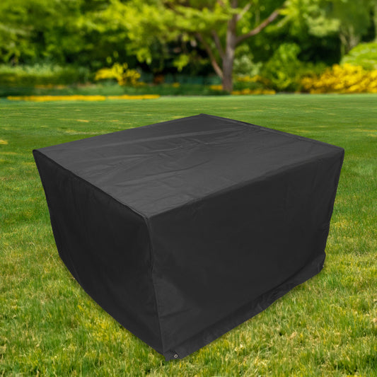 Woodside Heavy Duty Waterproof Garden Rattan Cube Set Cover BLACK 120x120x74cm