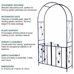 Woodside Lamas Decorative Metal Garden Arch With Gate