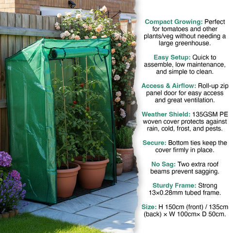 Woodside Tomato Garden Growhouse/Greenhouse With Reinforced Cover & Frame
