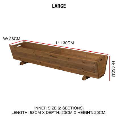 Woodside Sutton Wooden Garden Planter Plant/Flower Trough Container Box