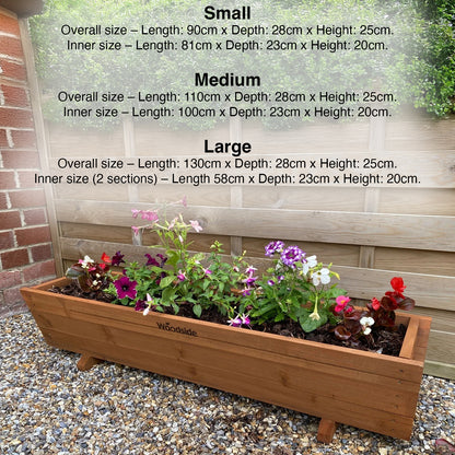 Woodside Sutton Wooden Garden Planter Plant/Flower Trough Container Box