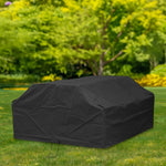 Woodside Black Waterproof Outdoor 8 Seater Square Picnic Table Cover