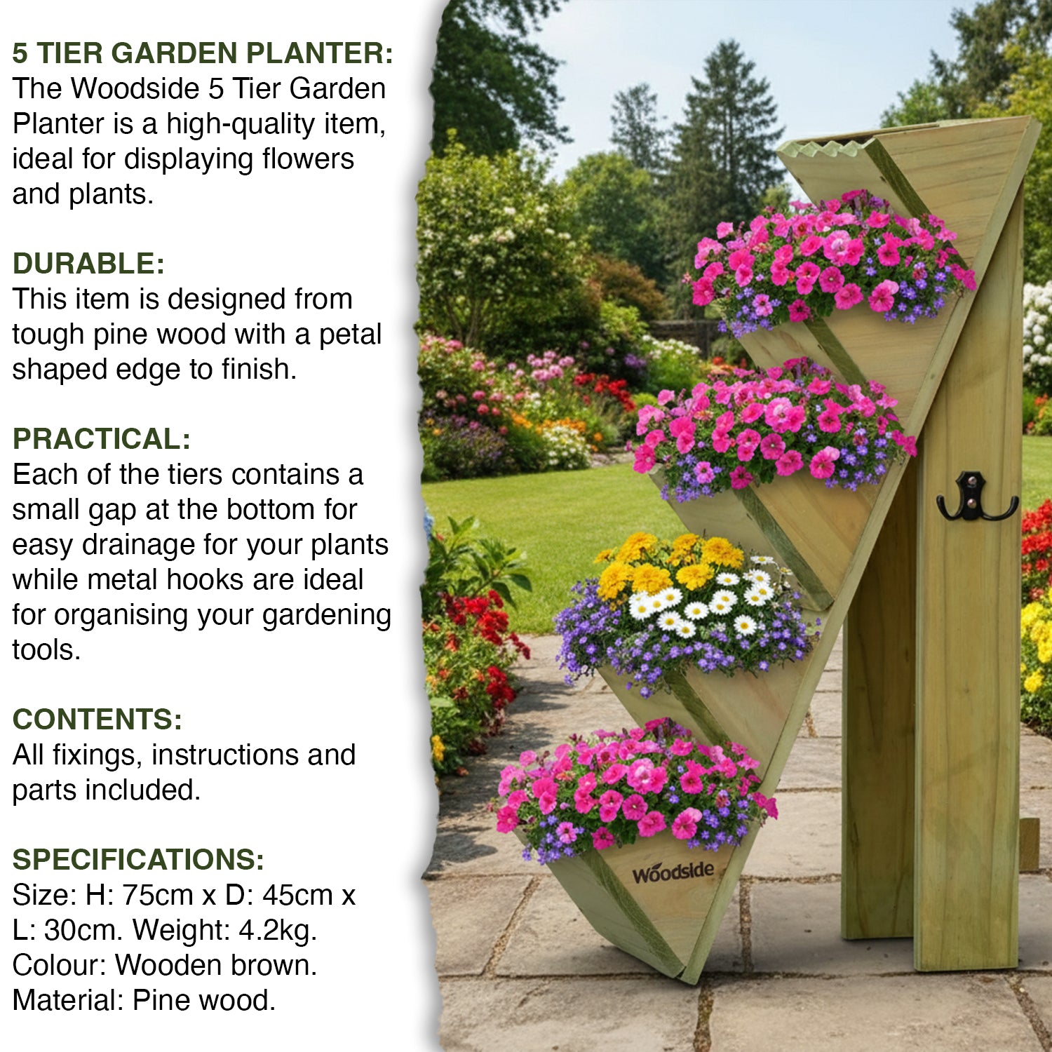 Woodside Welborne 5 Tier Garden Herb Planter