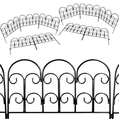 Woodside Decorative Garden Border Lawn Edging Steel Fence 10 Pack - 4.5m Total Length