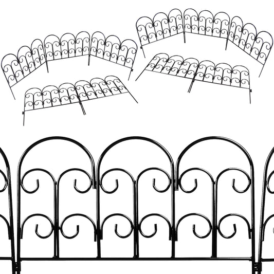 Woodside Decorative Garden Border Lawn Edging Steel Fence 10 Pack - 4.5m Total Length