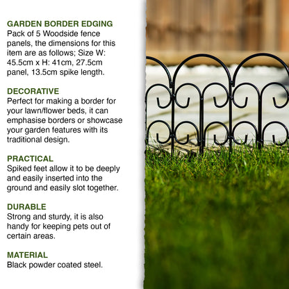 Woodside Twist Garden Border Edging 5 Pack, 2.25m Total Length