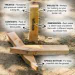 Woodside Square Pressure Treated Wooden Fence Posts/Stakes Garden Fencing Pegs