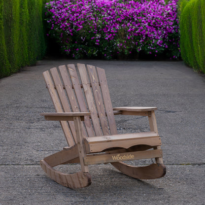 Woodside 2 Pack Adirondack Rocking Chairs – Wooden Outdoor Garden & Patio Furniture