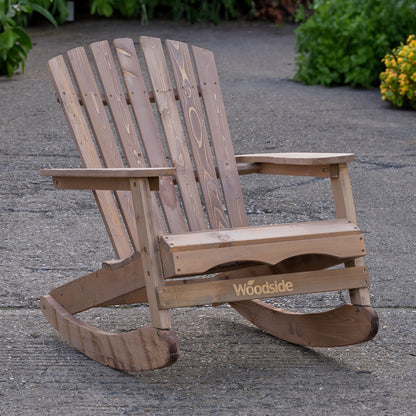 Woodside 2 Pack Adirondack Rocking Chairs – Wooden Outdoor Garden & Patio Furniture