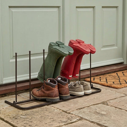 Woodside Steel Wellington Boot Rack 4 Pairs Walking Shoe Storage Stand