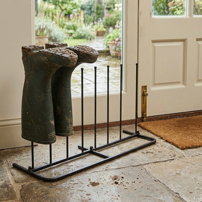 Woodside Steel Wellington Boot Rack 4 Pairs Walking Shoe Storage Stand
