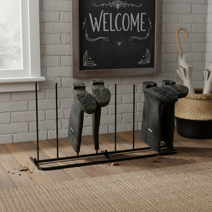 Woodside Steel Wellington Boot Rack 4 Pairs Walking Shoe Storage Stand