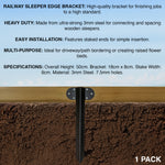 Woodside Steel Railway Sleeper Bracket Heavy Duty Driveway Path Edging