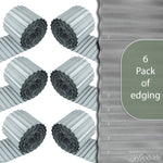 Woodside Galvanised Steel Lawn/Path Border Edging Flexible Fence Rolls - 6 Pack - 30m Total