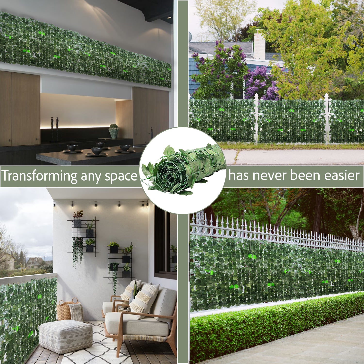 Woodside Artificial Maple Hedge Roll 1m x 3m – Garden Fence Privacy Screen & Decorative Greenery