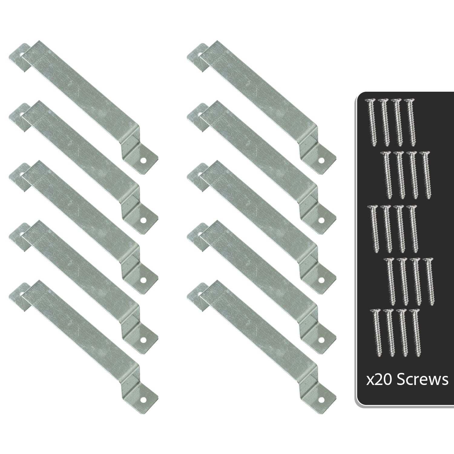 Pack of 10 Galvanised Steel Woodside Fence Panel 4" x 4" Post Security Brackets