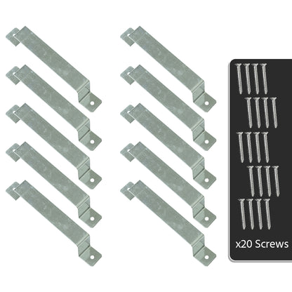 Pack of 10 Galvanised Steel Woodside Fence Panel 4" x 4" Post Security Brackets