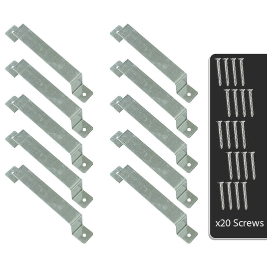 Pack of 10 Galvanised Steel Woodside Fence Panel 4" x 4" Post Security Brackets
