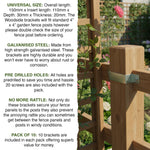 Pack of 10 Galvanised Steel Woodside Fence Panel 4" x 4" Post Security Brackets