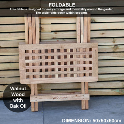 Woodside Belford Folding Walnut Wood Table