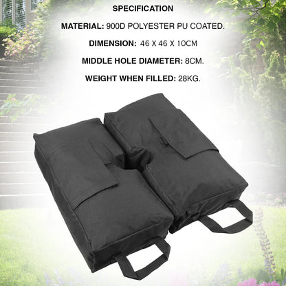 Woodside Square Umbrella Base Weight Sand Bag for Garden Cantilever Parasols - 28kg Filled
