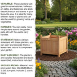 Woodside Stanfield Square Wooden Planter, Pack of 2