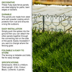 Woodside Tulip Garden Border Edging 5 Pack, 2.3m Total Length