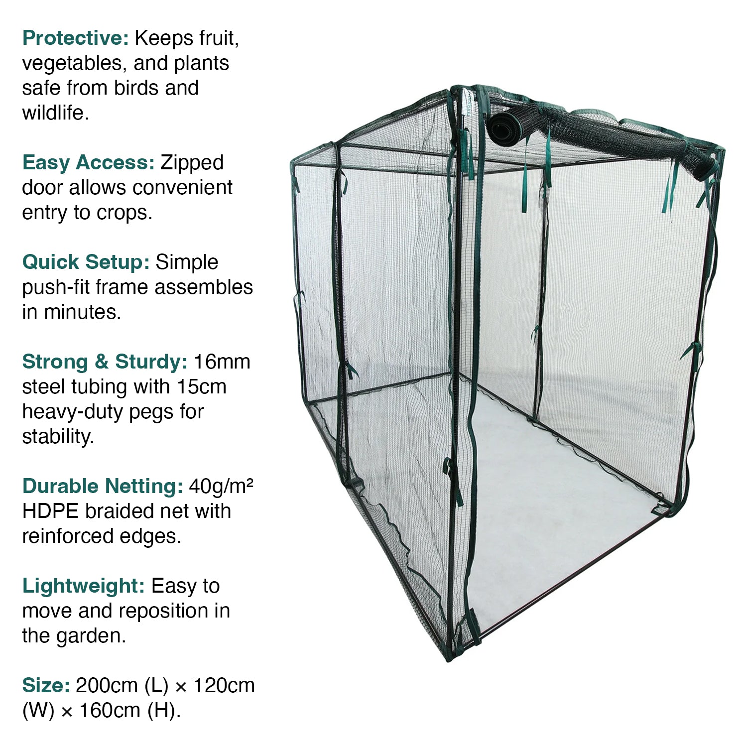 Woodside Protective Fruit & Veg Anti Bird/Insect/Wildlife Cage, Plant/Crop Cover