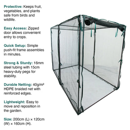 Woodside Protective Fruit & Veg Anti Bird/Insect/Wildlife Cage, Plant/Crop Cover