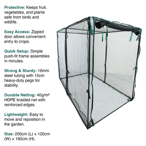 Woodside Protective Fruit & Veg Anti Bird/Insect/Wildlife Cage, Plant/Crop Cover