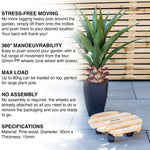 Woodside Round Wooden Plant Pot Trolley Movers Flower pot Planter Caddy Pack of 2 Movers (2 PACK)
