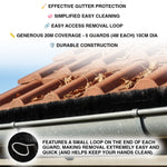 Woodside Black 20m Gutter Brush Leaf Guard Downpipe Debris Protection (pack of 5)