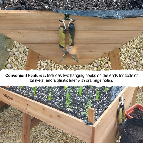 Woodside Raised Wooden Garden Planter + Cold Frame/Growhouse Plant & Veg Box, Large 150cm
