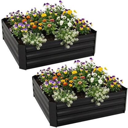 Raised Garden Planter Steel Grow Bed for Plants/Veg/Herbs 300L Planting Box x 2