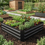 Raised Garden Planter Steel Grow Bed for Plants/Veg/Herbs 300L Planting Box x 2