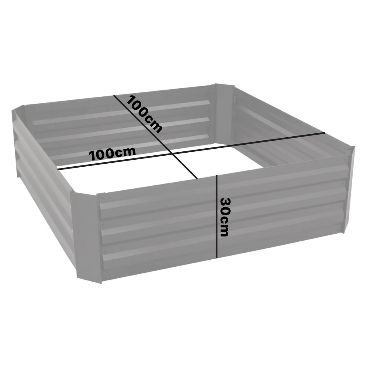 Raised Garden Planter Steel Grow Bed for Plants/Veg/Herbs 300L Planting Box x 2