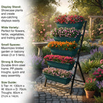 Woodside Drayton 3/5 Tier Metal Garden Planter Stand, Outdoor Plant Herb Display Shelves