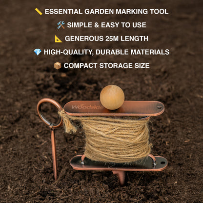 Woodside 25m Stainless Steel Garden/Allotment Planting String Line Row Marker