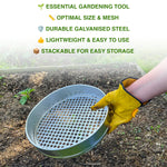 Woodside Heavy Duty Garden Riddle, 30cm Potting Sieve, Mesh Soil/Compost Sift