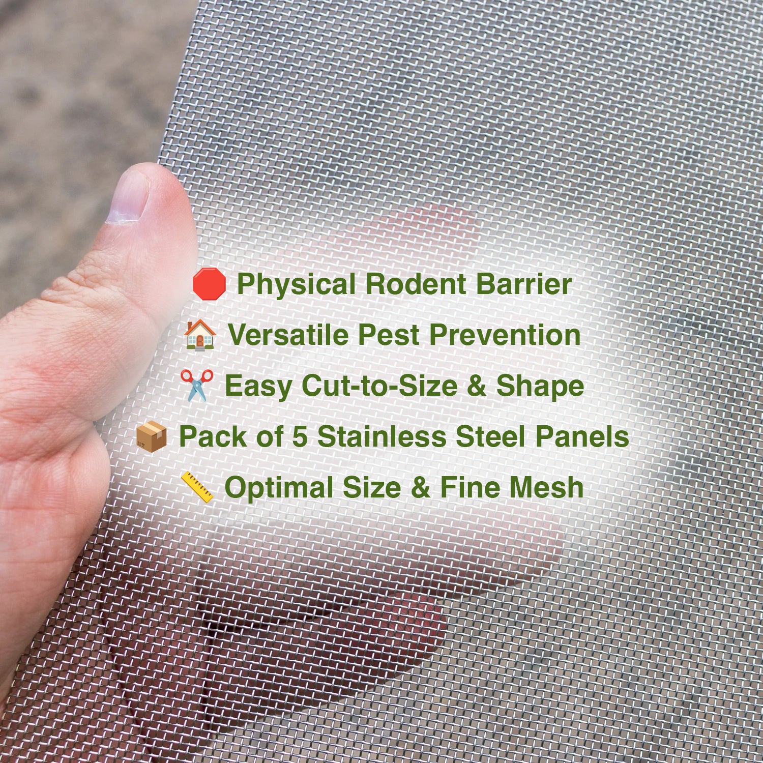 Woodside A4 Rodent Proofing Stainless Steel 1mm Wire Mesh Panels, pack of 5