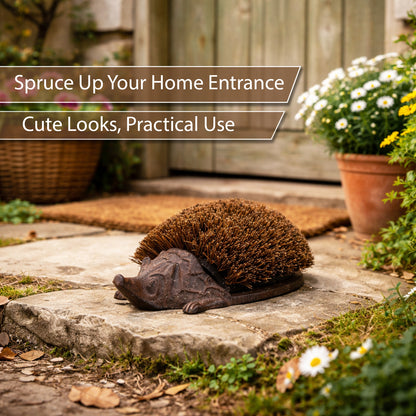 Woodside Cast Iron Hedgehog Boot Brush & Scraper