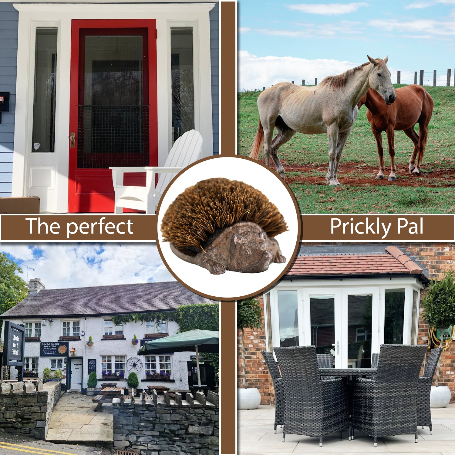 Woodside Cast Iron Hedgehog Boot Brush & Scraper