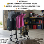Woodside Steel Wellington Boot Rack/Walking Boot Storage Stand, Indoor & Outdoor