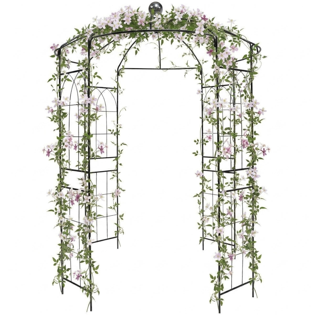 Metal Garden Birdcage Pergola 2m x 2m x 2.7m – Steel Garden Arch Trellis & Climbing Plant Support for Clematis, Roses, Honeysuckle & Wisteria