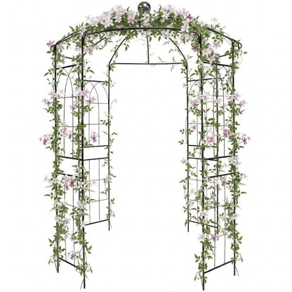 Metal Garden Birdcage Pergola 2m x 2m x 2.7m – Steel Garden Arch Trellis & Climbing Plant Support for Clematis, Roses, Honeysuckle & Wisteria