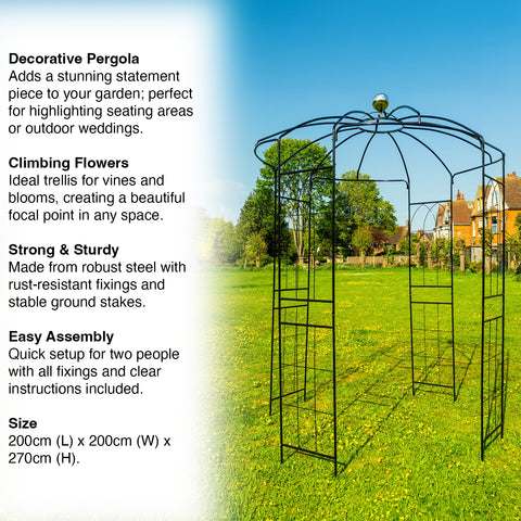Woodside Santon Metal Garden Birdcage Pergola
