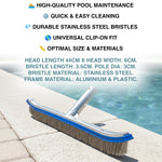Woodside 18" Aluminium Swimming Pool Cleaning Brush Head Stainless Steel Bristles
