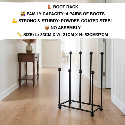 Woodside Morston Steel Wellington Boot Rack/Walking Boot Storage Stand, Indoor & Outdoor